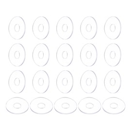 PATIKIL Nylon Flat Washers, 20 Pieces 0.16" ID 0.51" OD 0.04" Thickness Plastic Seal Gaskets Ring Flat Spacer for Sealing Plumbing Faucet Hose, Clear