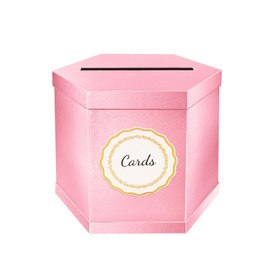 ROSEGLD Card Box, Card Receiving Box 12 x 10 x 10 Inches, Elegant Card Box Holder for Wedding, Graduation, Birthday, Baby Shower, Engagement (Pink)
