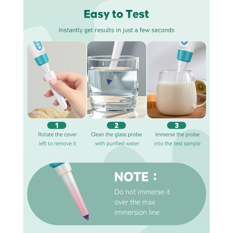 Pawfly Digital pH Meter for Food High Accuracy pH Tester