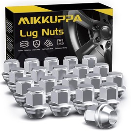 MIKKUPPA M12x1.5 Wheel Nuts - Replacement for 2006-2020 Ford Fusion, 2012-2018 Focus, 2001-2022 Escape, 2011-2019 Fiesta, 2013-2020 EcoSport, One Piece Chrome OEM Factory Style Bulge Acorn Seat Lug