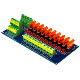 Screw Mount 10 Position Power Distribution Fuse Module Board, for 5 to 32V
