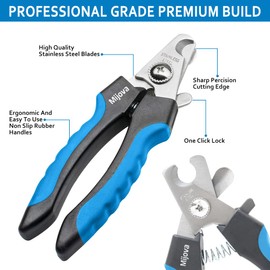 Mijova Nagelknipser für Hunde, professioneller Nagelknipser für Hunde/Katzen, Nagelknipser für Haustiere, mit Sicherheitsschutz, um zu verhindern, dass die Nägel zu stark geschnitten werden,