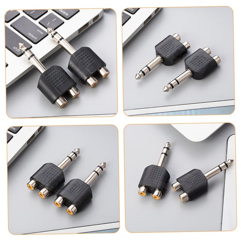 Kisangel 3pcs RCA to Audio Adapter Y Splitter Converter for