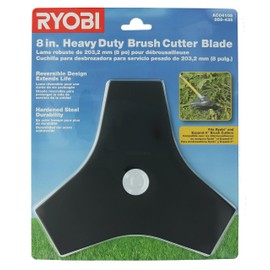 Ryobi Genuine OEM AC04105 8” Replacement Heavy Duty Reversible Steel Tri-Arc Brush Cutting Blade for Ryobi Expand-It Models