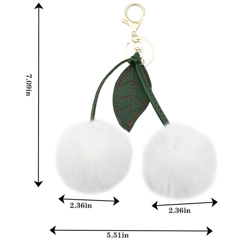 Sqzrpomddy Cherry Keychain, Keychain, Cute, Fluffy, Keyring, Hanging Bag, Cute