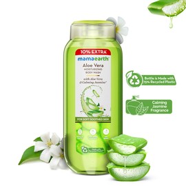 MAMAEARTH Aloe Vera Moisturizing Body Wash with Aloe Vera & Calming Jasmine Scent - 275 ml | Intensely Moisturizes | Long Lasting Fragrance | Gentle | All Skin Types