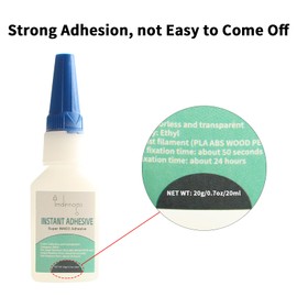 Imdinnogo 3D Printer Accessories 3Pcs Super Glue Model Adhesive 20ml Each with 5 Pieces of 600 Grit Sandpaper: Strong Adhesion Connecting Prints Applicable Filament PLA PETG ABS or Other and Resin