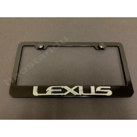 License Plate Frame Shop 1xLexusSTYLE 3D Emblem BLACK Stainless License Plate Frame RUST FREE + S.Cap