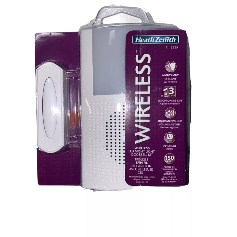 Heath/Zenith HEATHCO SL-7776-02 Night Light Doorbell Kit, Plain