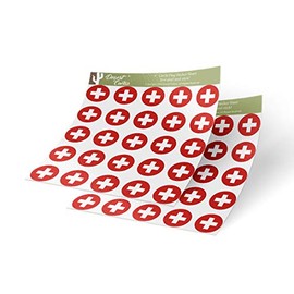 Desert Cactus Switzerland Country Flag Sticker Vinyl Decal 1 Inch Round Two Sheets 50 Total Pieces Kids Logo Scrapbook Car Laptop Swiss C