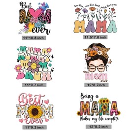 6PCS Mother's Day Gifts, Iron On Transfer T-Shirt Stickers Best mom mom Gifts, Gift Shop, top Mother's Day Gift, DIY Mother's Day Shirts, Mother's Day dtf Transfers