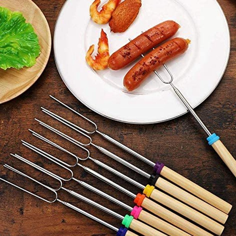 8Pcs Telescoping Extendable Marshmallow Roasting Sticks Marshmallow Sticks Kit Extending