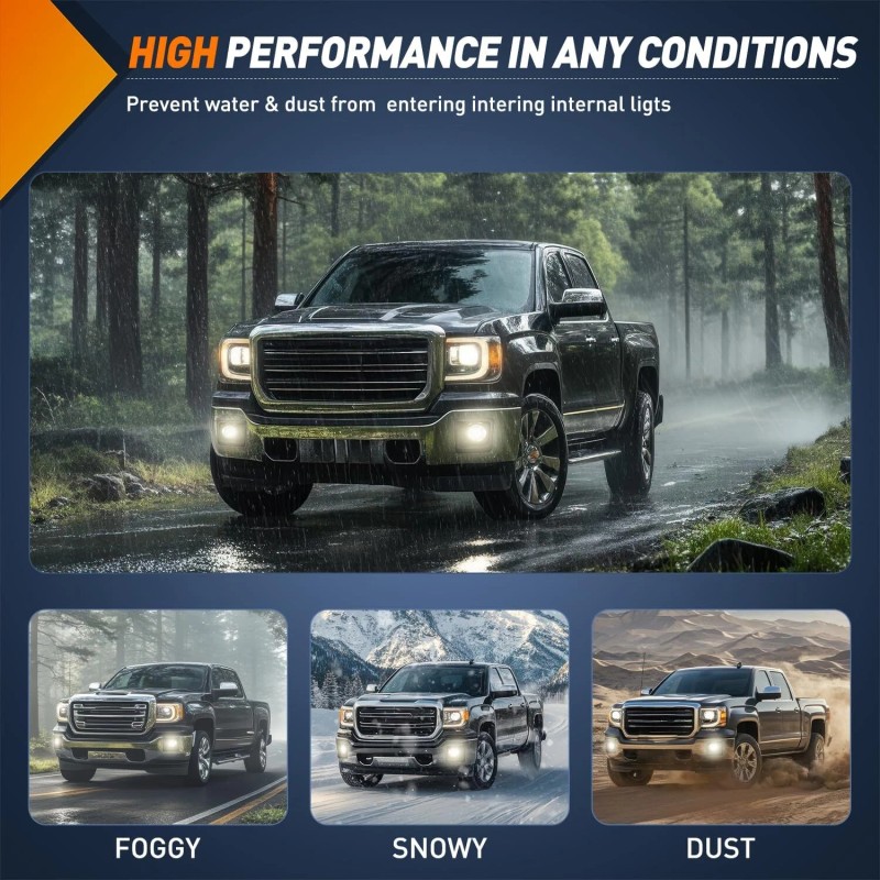 Nilight Fog Lights Assembly Compatible with 2014 2015 GMC Sierra