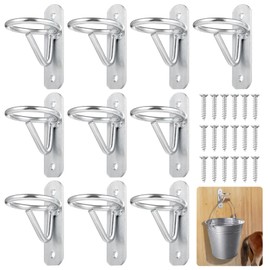 Tideme 10 PCS Equestrian Bucket Hook Hangers Metal Horse Water Bucket Hooks Heavy Duty Horse Accessories Wall Mount Bucket Holders for Horse Stall Stable Farmhouse Supplies