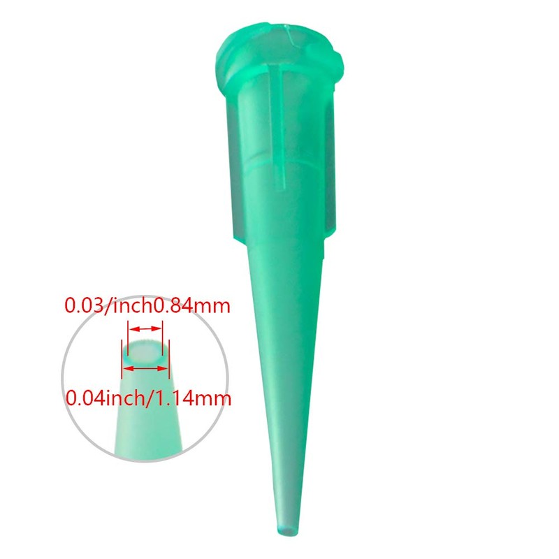 Auniwaig 100PCS Industrial Blunt Tip 18ga Green Tapered Dispensing Fill