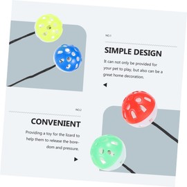 GRIRIW Plastic Bearded Dragon Accessories Bell Balls Toys with Suction Cups for Reptiles