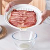 ONEMORE Microwave Bacon Tray Ceramic Bacon Cooker Meat Rack for