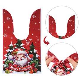 KUZIUA Christmas Cellophane Bags, 50PCS Christmas Treat Bags,Christmas Candy Bags,Christmas Gift Bags for Snack, Cookie & Candies, Christmas Party Supplies, 5.5x9 Inches