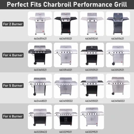 Uniflasy Grill Parts for Charbroil Performance 2-Burner 463630021 463655021 463655421 463655621,for Charbroil 4-Burner 463365021 463448021 Grill Burner Tube Heat Plates Shield Crossover Tube Igniter