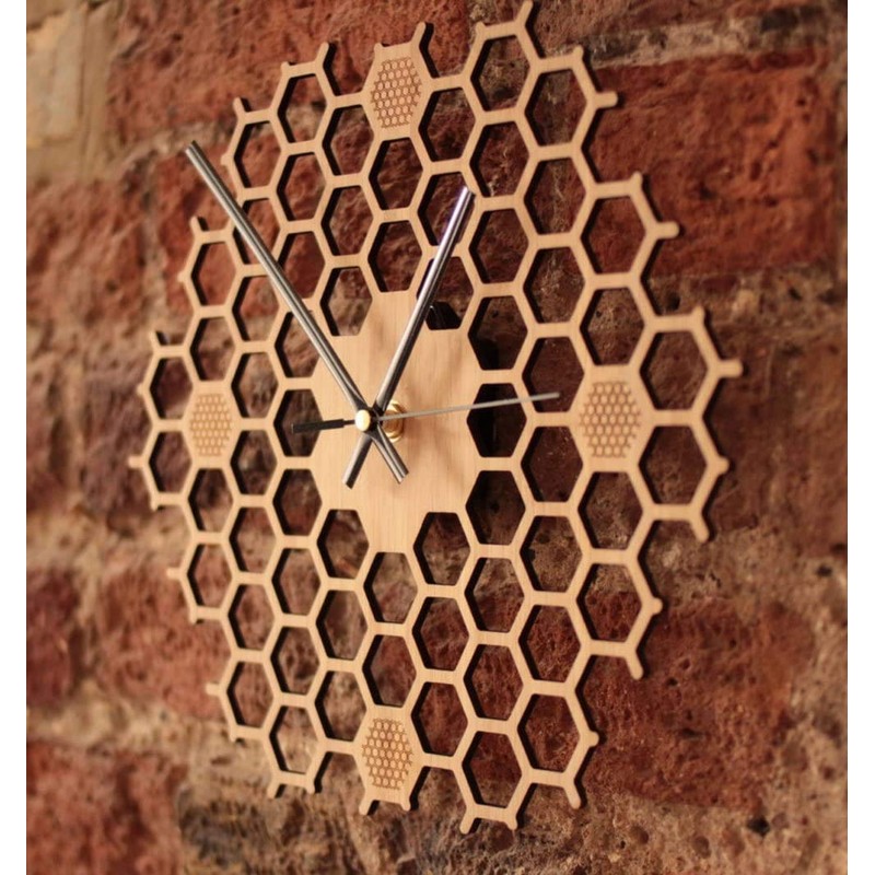 Wall Clock in Open Honeycomb Shape - Creative and Modern
