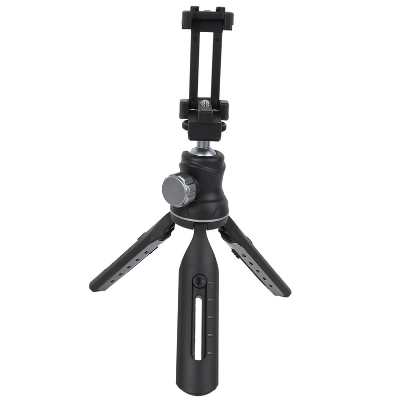 Mini Metal Desktop Tripod Stand Selfie Vlog Handle for Mobile