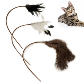 FUPUSUN Update 2024 Cat Feather Toys, 3 Pcs Cat Wand Toys, Cat Wand Toy, Cat Interactive Toys for Indoor Cats&Kitten