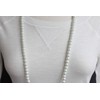 White Faux Pearl Necklace 30" Long Pearly Beads 8mm Bead