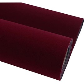 Self Adhesive Velvet Flock Contact Paper Liner for Jewelry Drawer 17.7" x 117" Craft Fabric Peel and Stick, Soft Velvet Liner for Drawer DIY (Maroon Color)