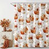 Lindameler Fall Shower Curtain for Bathroom Autumn Farmhouse Floral Pumpkin