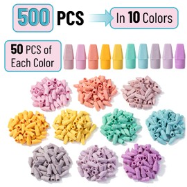Mr. Pen- Pencil Erasers Toppers, 500 Pack, Colorful, Latex Free, No Smudge, Mr Pen Erasers for Pencils