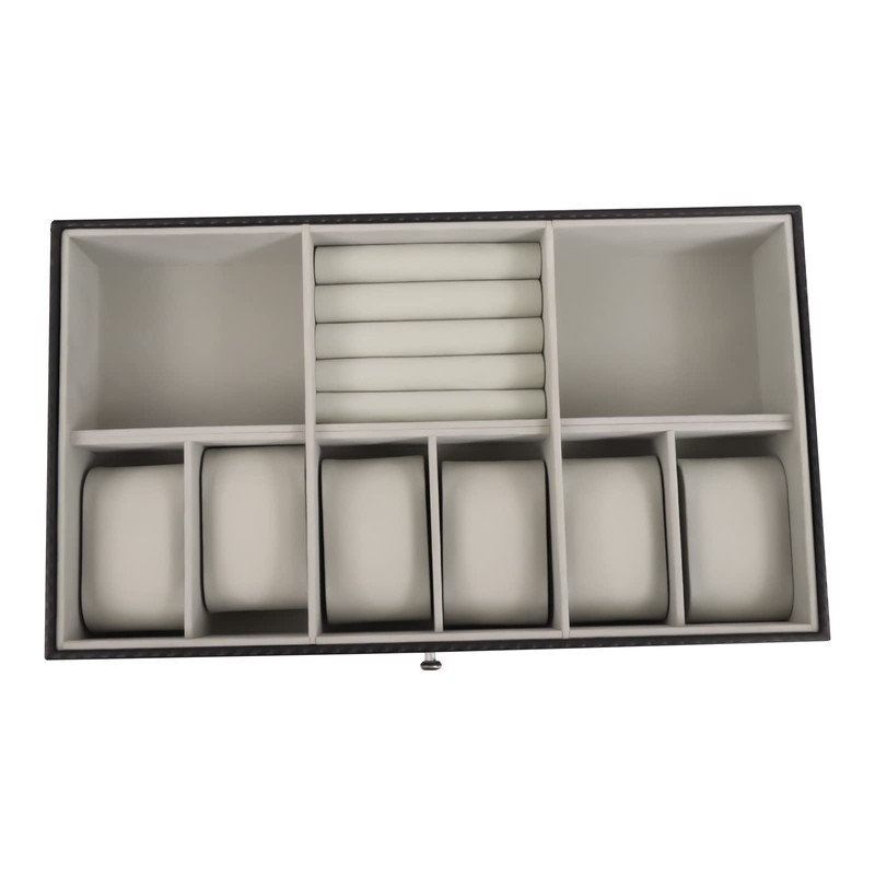MUSESPANI 4-Layer 24-Slot PU Leather Eyeglass Organizerm, Lockable Sunglass Storage