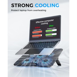 AICHESON Laptop Cooling Pad with 6 High-Speed Fans, Computer Cooler with 7 Adjustable Angles, Compatible with 13-17.3 Inch Laptops
