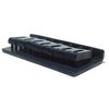 Seven string guitar bridge in black BN071 strings through body