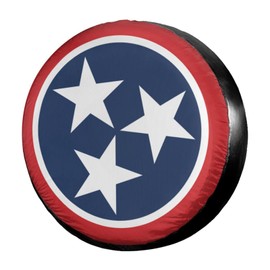Foruidea Tennessee Tri Star Flag Spare Tire Cover Dust-Proof Wheel Tire Cover Fit Trailer, RV, SUV and Many Vehicle 15 Inch