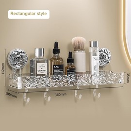 Suction cup bathroom storage rack,No-punch suction cup storage rack Organiser - Color: Straight