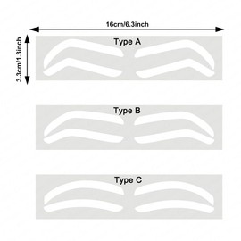Disposable Eyebrow Tint Tape Microblading Eyebrow Auxiliary Stencil Sticker for Airbrush Machine Brow Guide Tool (12 Pairs Mixed Type)