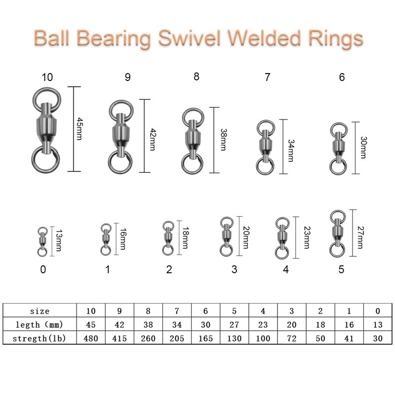 PHECDA PROFLY Ball Bearing Swivel with Welded Rings Made of