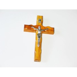 Wall Cross Crucifix Olive Wood 8 Cruz de Madera de Olivo con Crucifijo 20 Cm by Odeh Wood