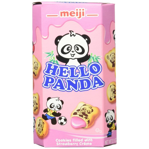 Meiji Hello Panda Cookie, Strawberry, 2.1 Ounce (Pack of 10)