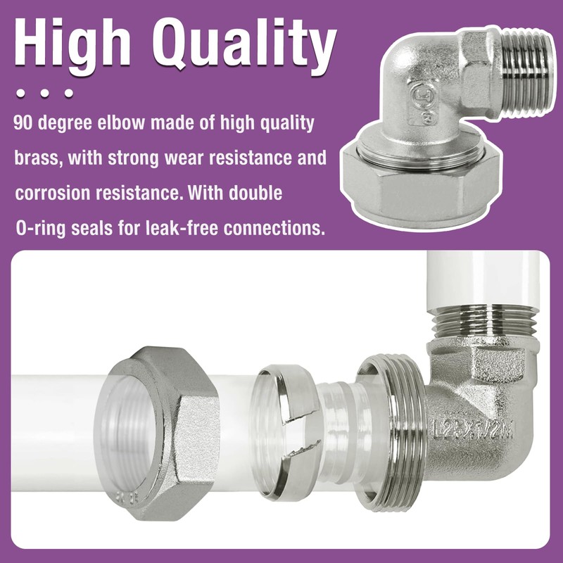 M8086 2 PCS Maxline 90 Degree Elbow Fitting 3/4 Tubing