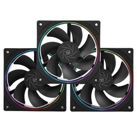 Thermalright TL-S12R X3 CPU Fan,Computer Case Cooler Fan, 12cm Desktop Cooling Fan, 4pin PWM Connector PC Fan with ARGB Aperture, 1500RPM Speed PC Cooler Reverse Fan(3 Packs,Black)
