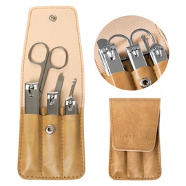 Premium Manicure Set Nail Clippers,Cuticle Nail Care Tools,Professional Personal Care Set Fingernail Toenail Clippers Nail Grooming Set for Men and Women(D-Khaki)