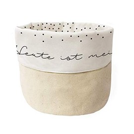 Graphic Workshop Fabric Basket 100% Cotton Bread Basket Utensilo Favourite Day White Beige