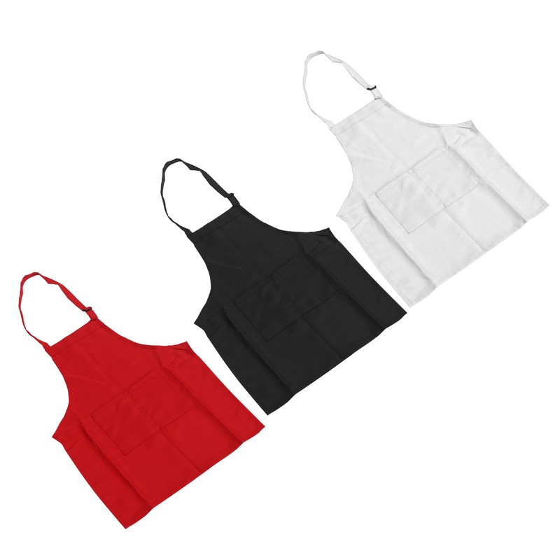 3Pcs Children Aprons Baking DIY Kids Aprons with Pockets for