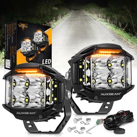 Auxbeam V-MAX Series 4in 92W Round LED Pods Wide Angle LED Kit, Side Shooter LED Offroad Driving Light with DRL, 270° Combo Beam Pattern Universal Auxiliary Light for Truck ATV Wrangler Ford Pickup