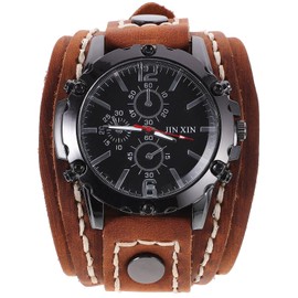 ULTECHNOVO Mens Watch Mens Watch Mens Watch Ladies Watches Male Wrist Watch, Leather Casual Strap Leather Cuff Watch(Brown) Mens Watch Ladies Watches Ladies Watches Ladies Watches Vintage Watch