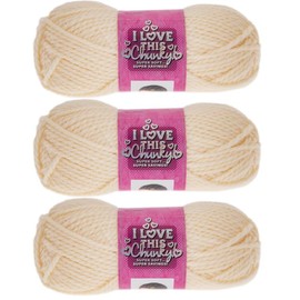 I Love This Chunky Bulky Yarn for Crocheting & Knitting – Soft Yarn Skein – 109 Yards of 100% Acrylic Yarn for Crocheting Blankets, Hats, & More – Set of 3