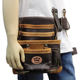 USA Pro Tools Tool Belt,Leather Tool Rig for Carpenters,Framers,Electricians,Constructors,and Handyman,Adjustable Tool Pouches,SST 1214-1215