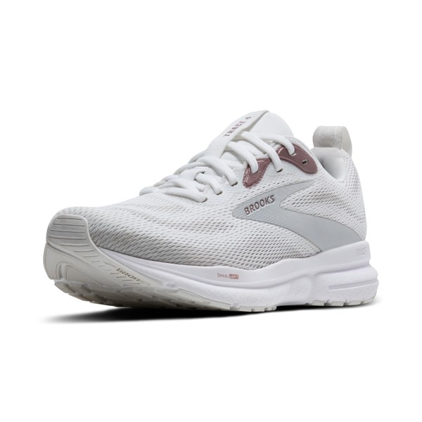 Brooks Women’s Trace 4 Neutral Running Shoe - White/Oyster/Rose -