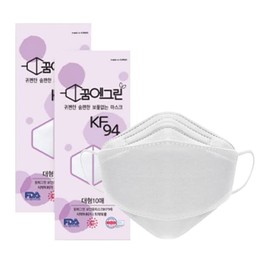 KF94 Mask, 50 Pieces, Non-woven Fabric Sanitary Mask, Disposable 3D Structure, 4-Layer Filter, 10 Bags, Made in Korea